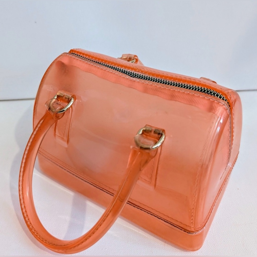 Jelly Handbag with Gold Chain Peach - Picture 6 of 9